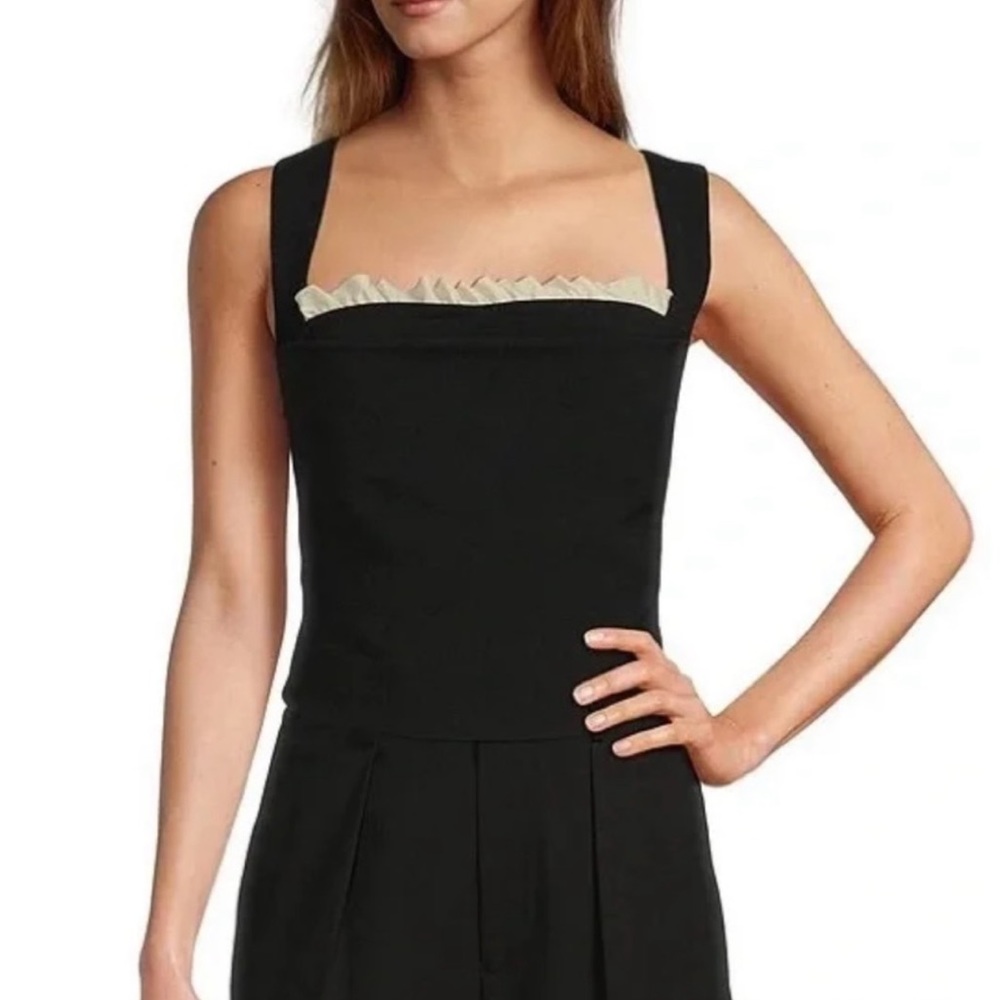 ANTONIO MELANI Black and Cream Tank Top